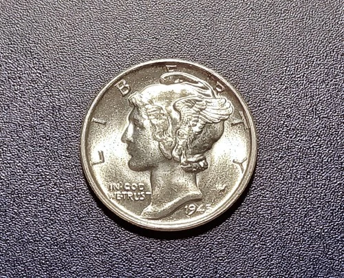 Gem BU 1945-S Mercury Dime
