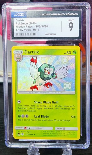 DARTRIX - 2019 Pokemon Hidden Fates #SV3 HOLO graded CGC 9 Mint