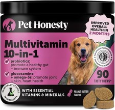 PetHonesty Multivitamin with Glucosamine Dog Supplement 90 Count Peanut Butter