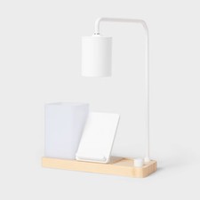 Desk Lamp with Wireless Charging and Storage Includes LED Light Bulb -