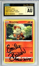 CGC Signed Emily Bauer Growlithe 027/192 Swsh02: Rebel Clash Regular Pokemon TCG