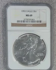 1992 BU American Silver Eagle NGC MS69 (063)