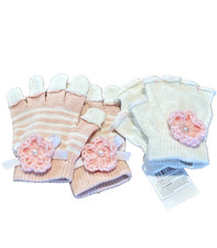 Women  s/Girls Knitted Gloves Adult S/M Finger Fun Mittens Stretchy Working 2pair