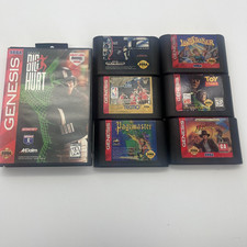 Sega Genesis Game Lot Pagemaster Landstalker Toy Story Indiana Jones T2 Big Hurt