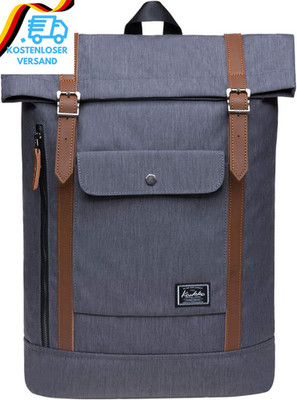 KAUKKO Rolltop Rucksack Stylish Backpack Für Schule, Uni, Beruf Und Reise