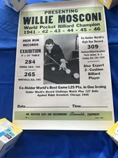 Two Original Rare Willie Mosconi Billiard Posters