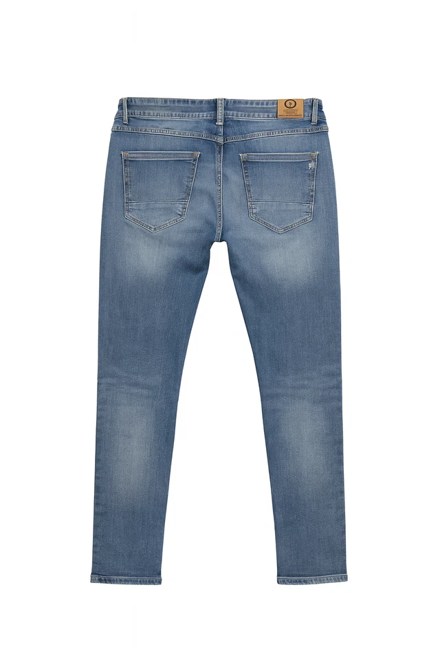 Karostar Blau Jeans Hose mit seitlichem Nieten und Knopfleiste w. Neu - Bild 3 von 3