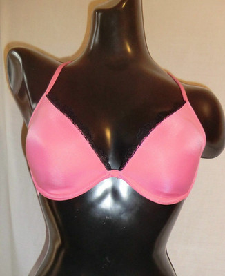 Esprit Bra and Thong Set Feel Lovely Padded Plunge  BNWT Coral.