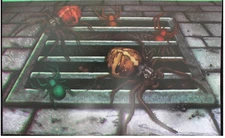 Creepy SCARY SPIDER DUNGEON SEWER DRAIN Window Cling Halloween Horror Decoration