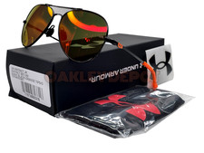       UNDER ARMOUR UA INSTINCT JR SHINY BLACK/ORANGE YOUTH AVIATOR SUNGLASSES 86