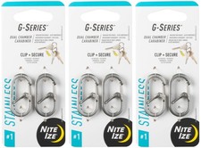 Nite Ize 2-Pack G-Series Dual Chamber S.S. Carabiner 1 - Stainless 3-Pack