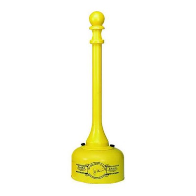 Eagle Mfg Cigarette Receptacle, 2 gallon, 35 in H, 11 in diameter, Yellow 1202