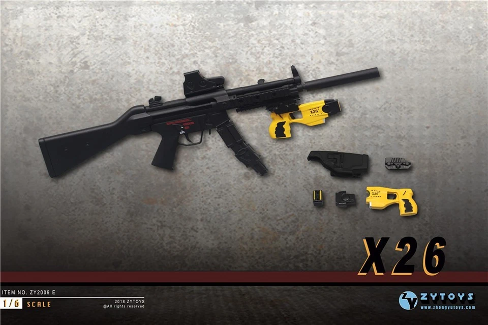 Pistola negra Taser ZYTOYS 1/6 ZY2009 X26 modelo montado ajuste figura 12" juguetes Foto 2 de 4