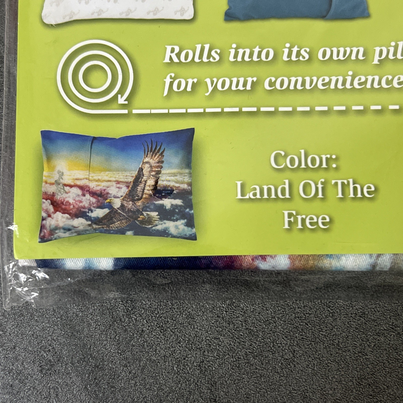 NEW My Pillow Roll & Go Pillowcase Land Of The Free Eagle Fly America 12" x 18"