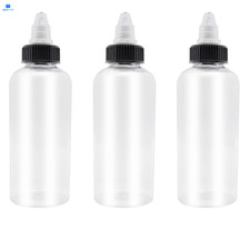 XYSMZM 3 Pcs Dispensing Bottles, 8oz Plastic Boston Squeeze Bottles with...
