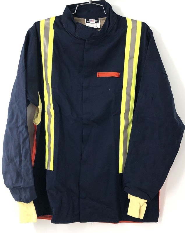 Marman Men's Navy Blue Reflective High Vis Safety Workwear Jacket Sz Medium