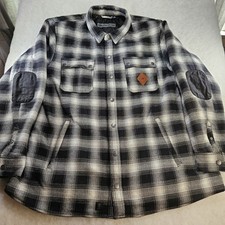 Harley Davidson Black Label Reinforced Jacket Black White Checker Men 3XL Coat