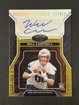 #ad Will Campbell 2025 Certified Rookie Auto Roll Call Gold 10 Patriots $99.99