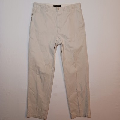 Banana Republic Hacking Mens Straight Leg Chino Pants 34X31 Ivory