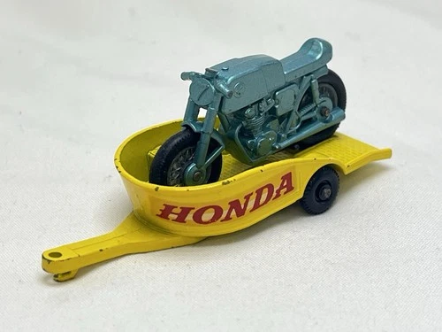 Original #38 Honda Motorcycle & Trailer Lesney Matchbox CLEAN & SWEET 🔥