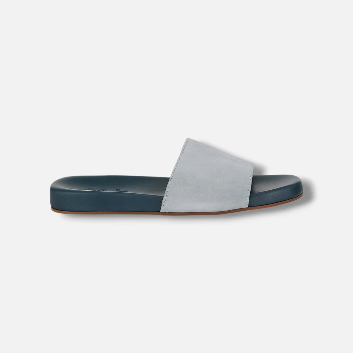 Blue Leather Upper Slide Sandals for Men for sale | eBay display picture 1