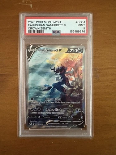 Pokemon Hisuian Samurott V GG51 Crown Zenith PSA 9