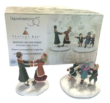 Dept 56 Seasons Bay Skating on the Pond - Boxed Set - Retired