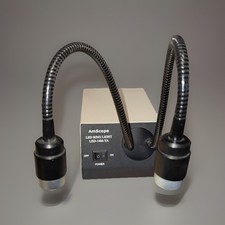 AmScope LED Ring Light Dual Gooseneck Microscope Lights LED-14M-YA Tested