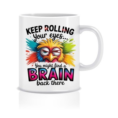 ROLL EYES FIND BRAIN SARKASTIC Neuheit Tasse lustig Geschenk Kaffee Tee Wichtel