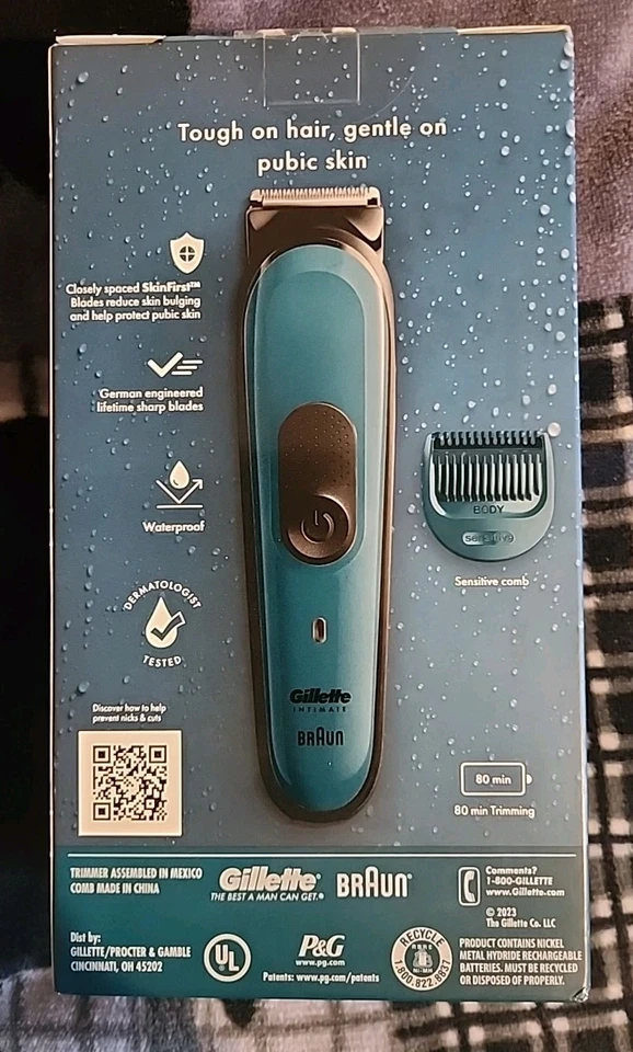 🆕️❗️Cortadora eléctrica de cabello púbico Gillette Intimate i3 para hombre 💧Impermeable Foto 2 de 2