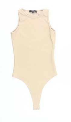 Missguided beigefarbener Damenbody UK-Größe 6