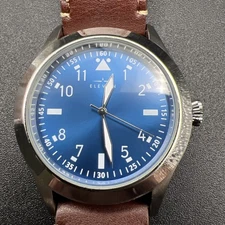Elevon Hanson Men's Watch Blue Face Brown Leather ~ ELE117-1 ~ 10”