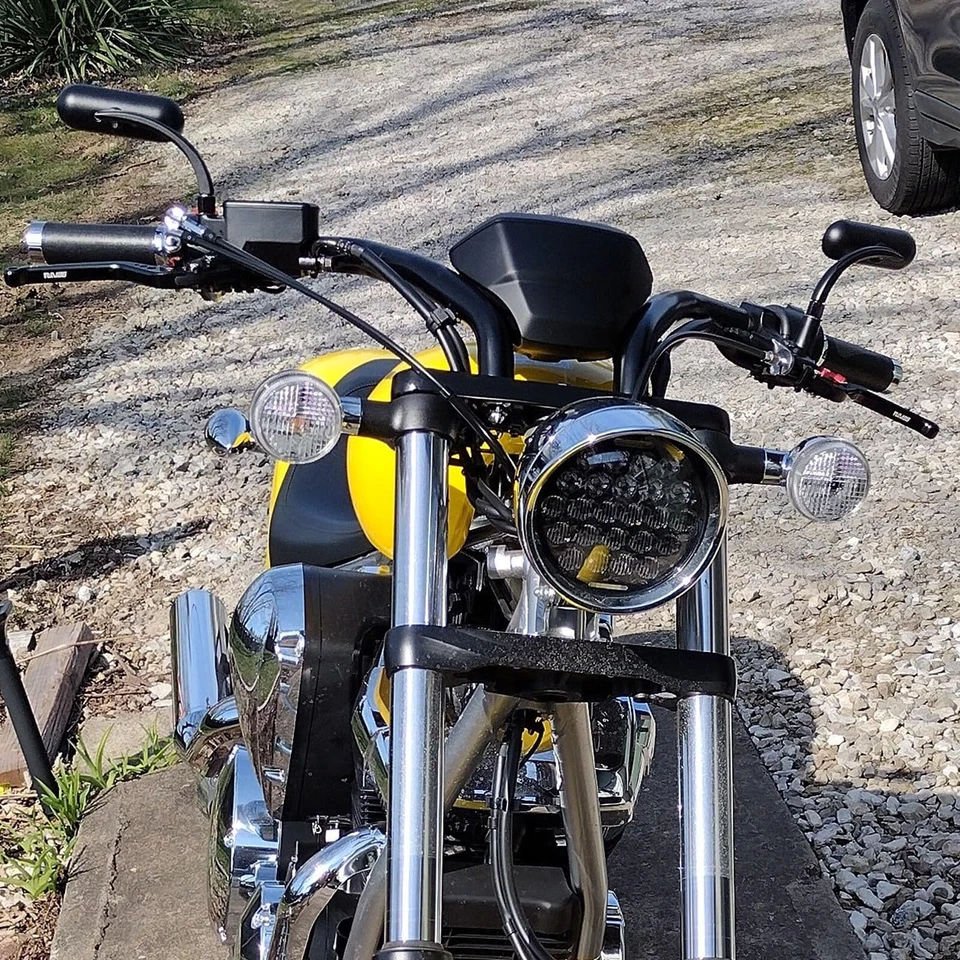 Motorcycle Oval Side Mirrors For Harley Softail Breakout Silm Sportster XL883 — 第 3/4 张图片