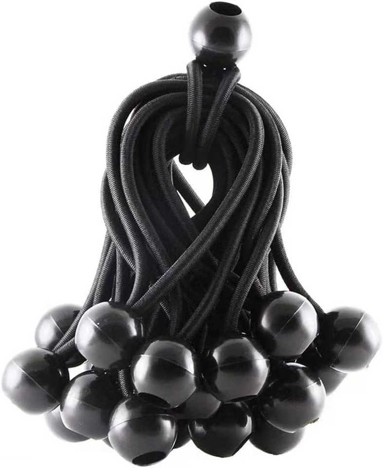 40-Piece Black Ball Bungee Cords - 5 Inch Elastic Tie Downs For Tarps, Canopies, Cargo