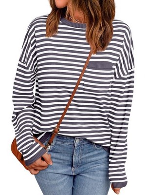 Women's Womens Striped Pullover by Lillusory (Variety Sizes And Colors)