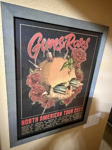 Guns n' Roses gerahmt 2023 Tour OFFICAL LITHO LITHOGRAPHIE #634/1000 Silberfolie - Bild 5 von 9
