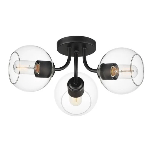 Maxim 21634 Knox 3 Light 18"W Semi-Flush Ceiling Fixture - Black - Picture 7 of 8