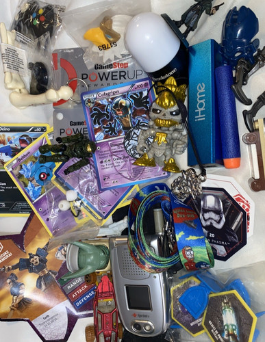 Y2K Lot Nostalgia Keepsakes Flip Phone Action Figures Pokemon Gamestop Cards