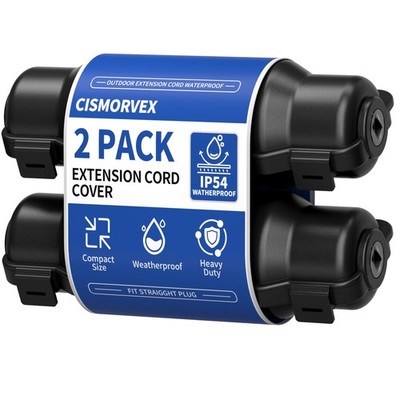 2 Pack Outdoor Extension Cord Safety Cover with Waterproof Seal IP54 Water-Re...