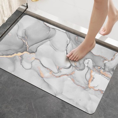 DEXI Antirutsch Badematte 40 x 60 cm, Super 40 x 60 cm (rechteckig), hellgrau 