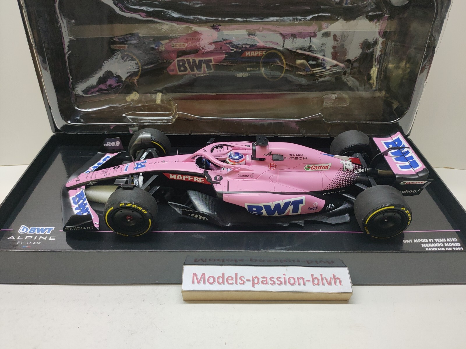 Alpine A522 Alonso Bahrain GP 2022 1/18 F1 cadeau idéal pour fan de course automobile