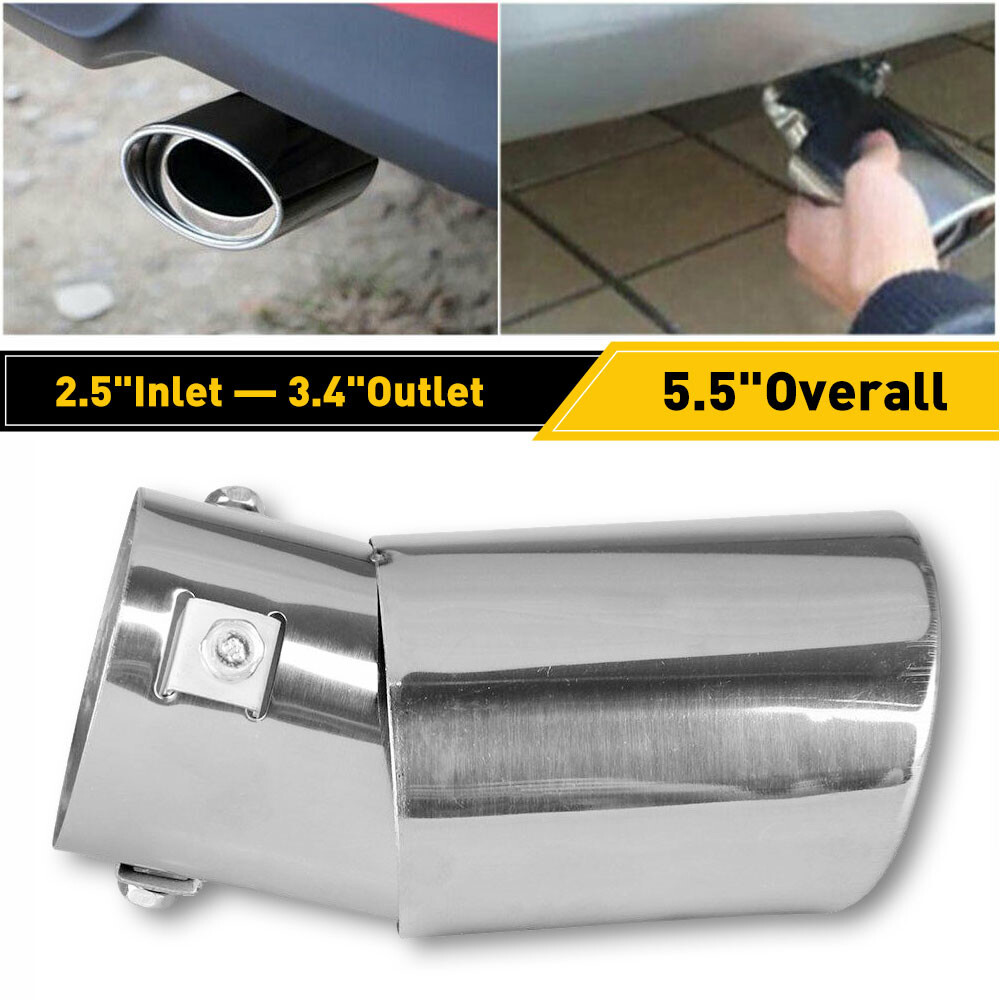 Car Muffler Tip Pipe Exhaust Stainless Steel Chrome Effect Fit 1.75-2.5 inch