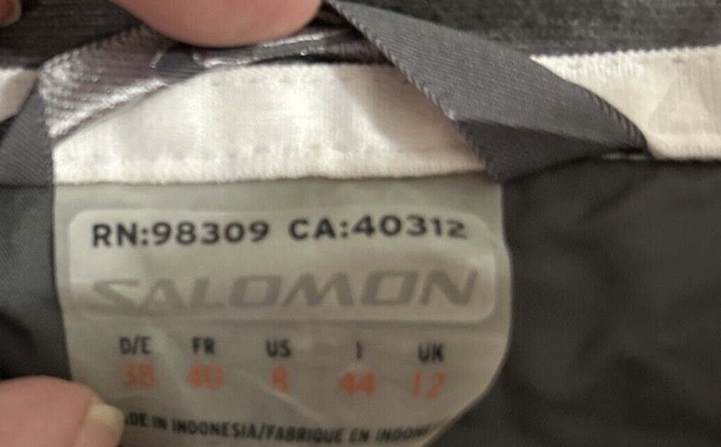 Pantaloni da neve vintage Salomon bianchi e marroni soft shell donna sci snowboard M 8