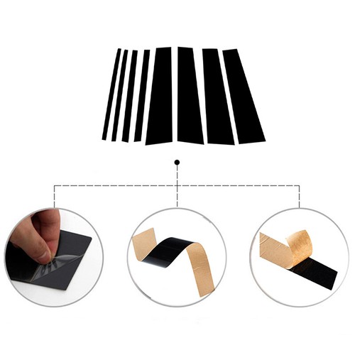 Fits For Toyota Land Cruiser Prado J120 2003-2009 Black Pillar Posts Door Cover - Picture 10 of 14
