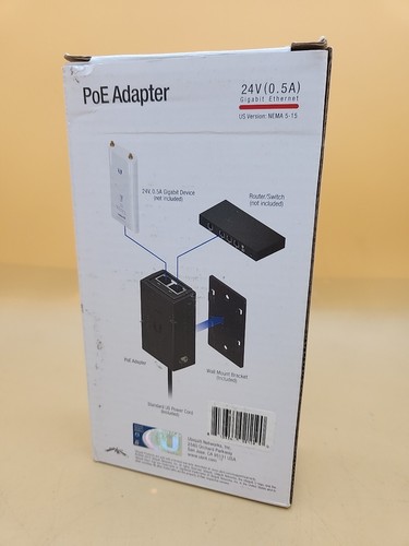 Ubiquiti PoE Adapter 24V 0.5A Ethernet New - Photo 2/2