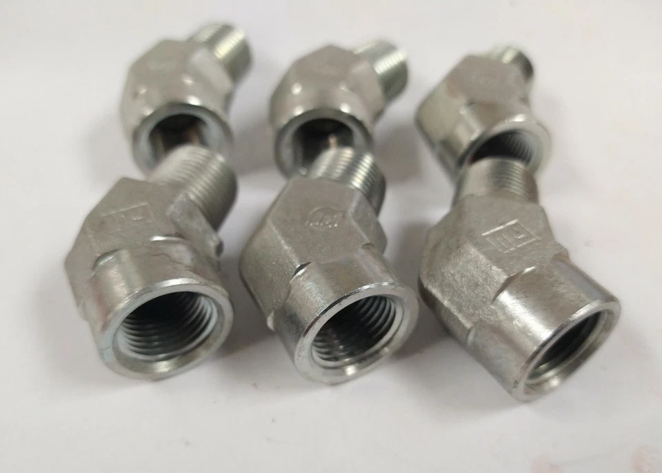 3/8" MNPT TO 3/8" FNPT 45° ELBOW FITTINGS (LOT OF 6) 5503-06-06 - Image 2 of 3