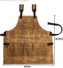 Waxed Canvas Tools Apron Pocket Heavy Duty Carpenter Blacksmith Grill Workshop