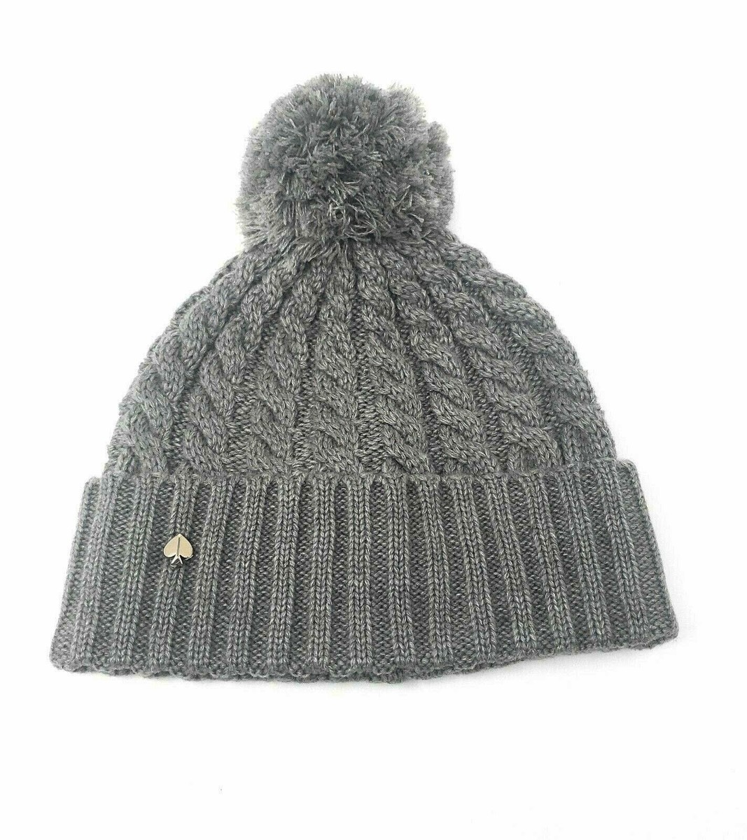 Kate Spade Beanie in Heather Gray Kate Spade New York Flocked Ribbed Spade | Mercari main image 3