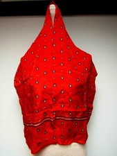 VTG ECHO Silk 12 1/2 x 51 1/2 Long Scarf Floral Geometric Pink Purple Red EUC