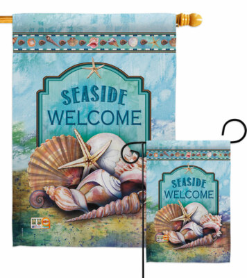 Seaside Shells Garden Flag Nautical Coastal Decorative Gift Yard House Banner